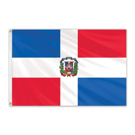 Dominican Republic Outdoor Nylon Flag W/Seal 2'x3'